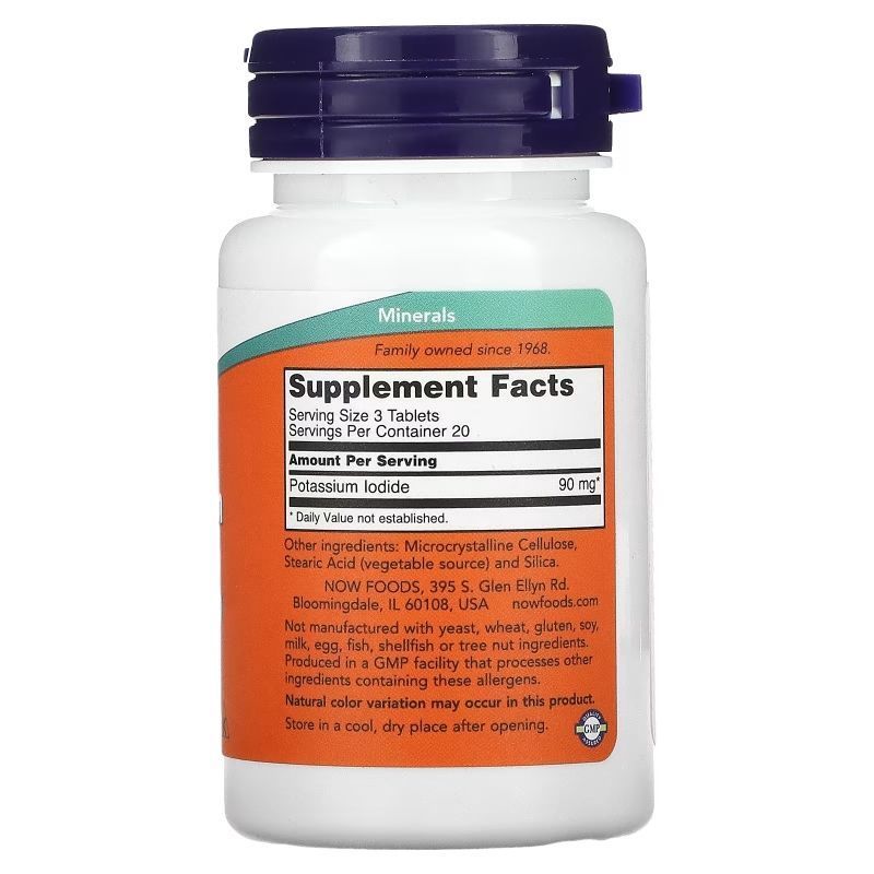 NOW Foods, Potassium Iodide, 30 мг, 60 таблеток