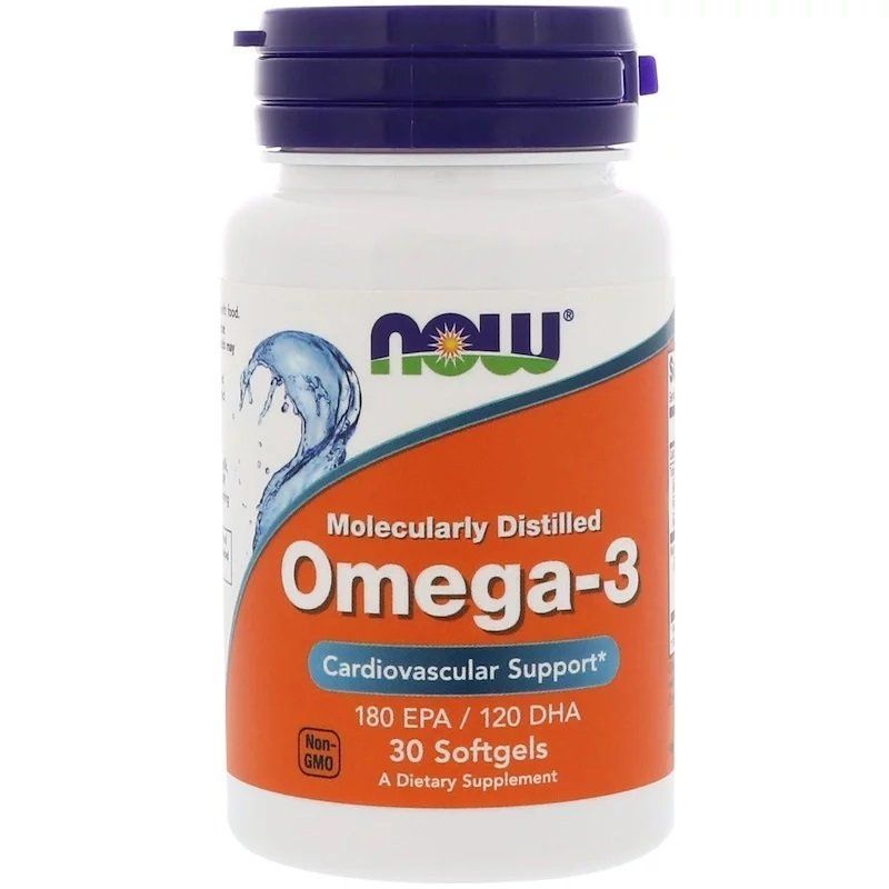 NOW Foods, Omega-3, Molecularly Distilled, 30 капсул