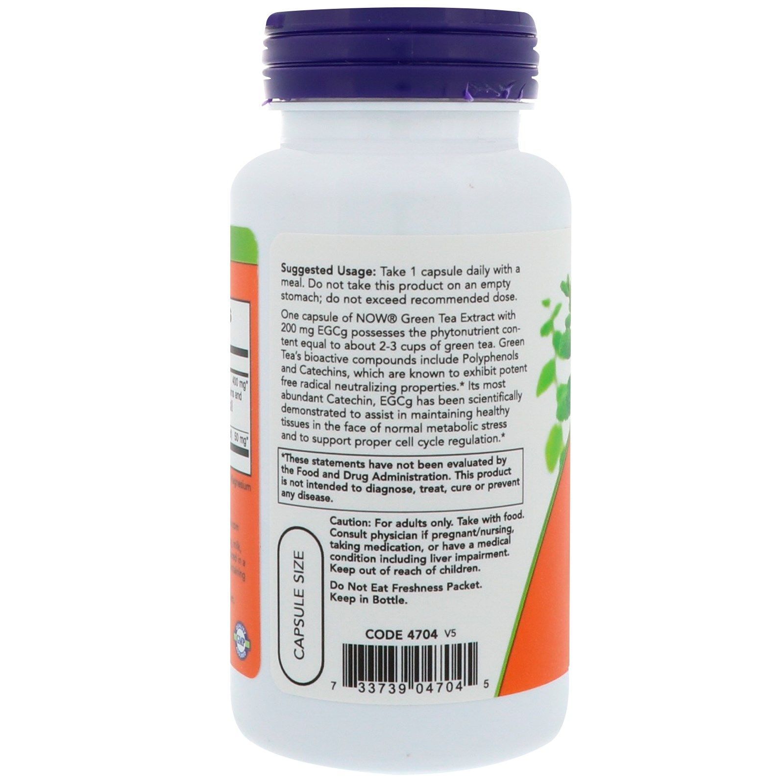 NOW Foods, EGCg, Green Tea Extract, 90 капсул