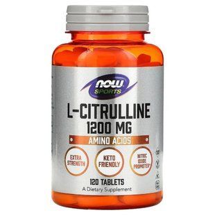Now Foods, L-Citrulline, 1200 мг, 120 таблеток