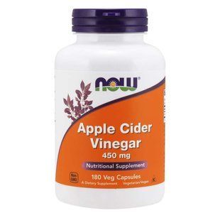 NOW Foods, Apple Cider Vinegar, 450 мг, 180 вегетаріанських капсул