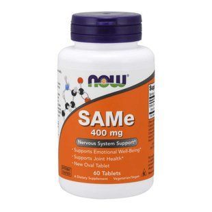 NOW Foods, SAMe, 400 мг, 60 таблеток