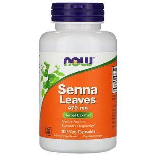 NOW Foods, Senna Leaves, 470 мг, 100 вегетаріанських капсул