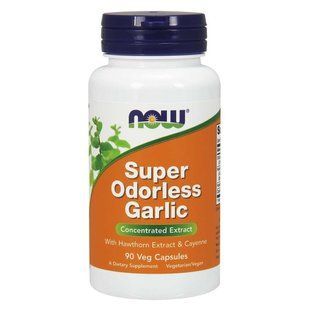 NOW Foods, Super Odorless Garlic, 90 вегетаріанських капсул