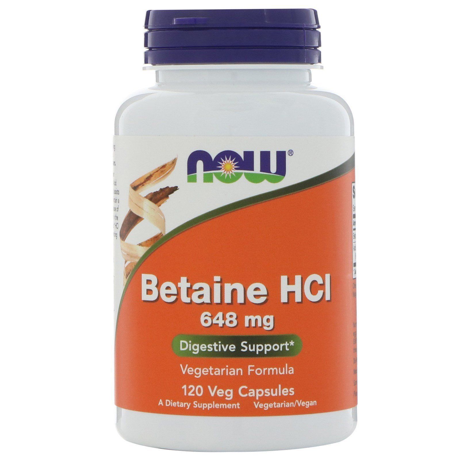 NOW Foods, Betaine HCL, 648 мг, 120 капсул