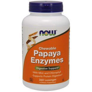 NOW Foods, Chewable Papaya Enzymes, 360 пастилок