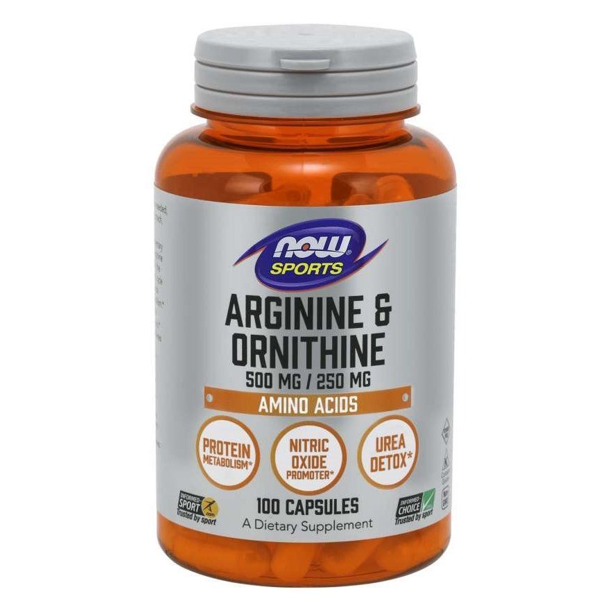 NOW Foods, Arginine & Ornithine, 500/250, 100 капсул