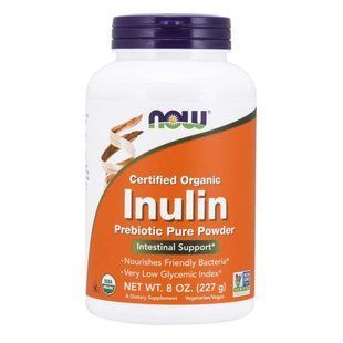 NOW Foods, Certified Organic Inulin, Pure Powder, 227 г