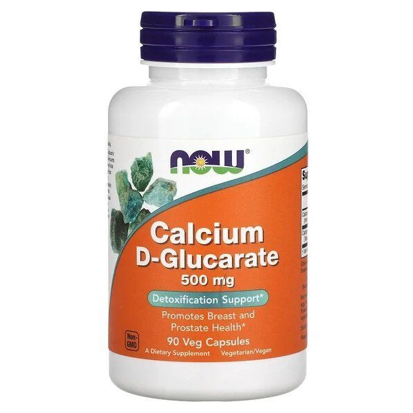 NOW Foods, Calcium D-Glucarate, 500 мг, 90 вегетаріанських капсул