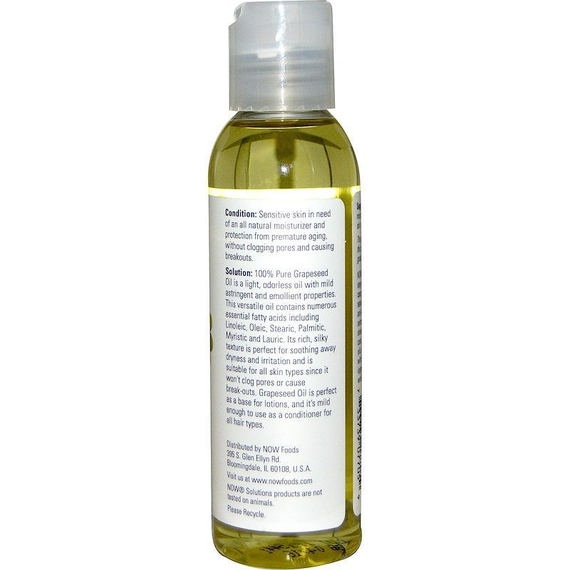 NOW Foods, Solutions, Grapeseed Oil, 118 мл