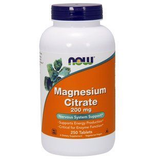 NOW Foods, Magnesium Citrate, 200 мг, 250 таблеток
