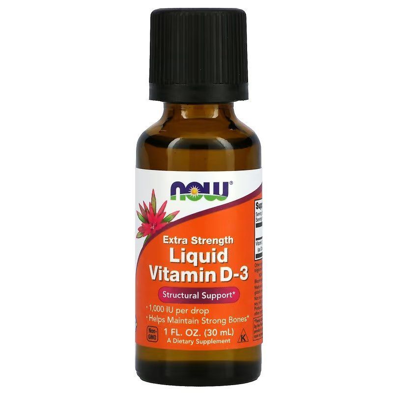 NOW Foods, Liquid Vitamin D-3, Extra Strength, 1000 МО, 30 мл