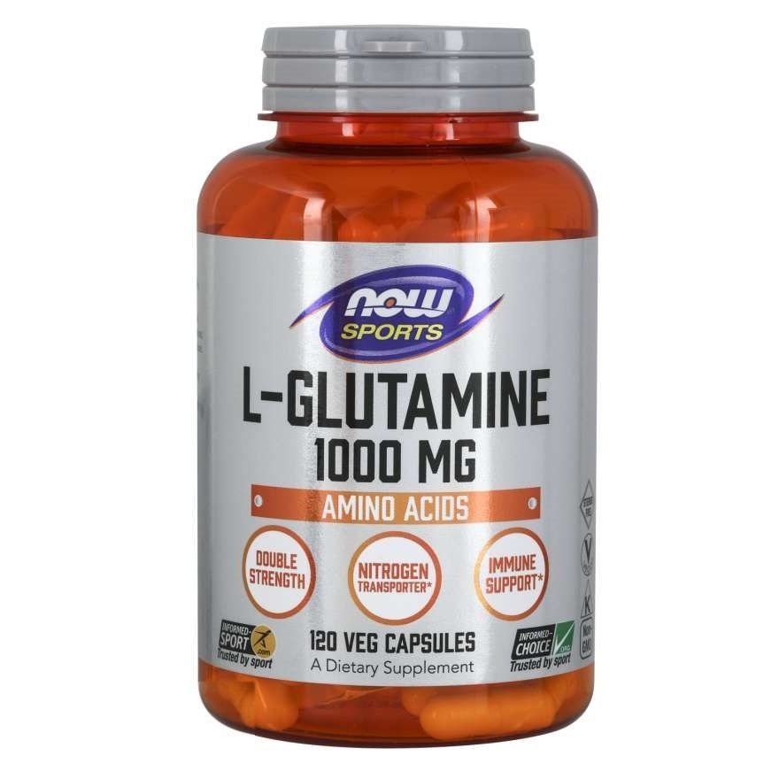 NOW Foods, L-Glutamine, Double Strength, 1000 мг, 120 вегетаріанських капсул